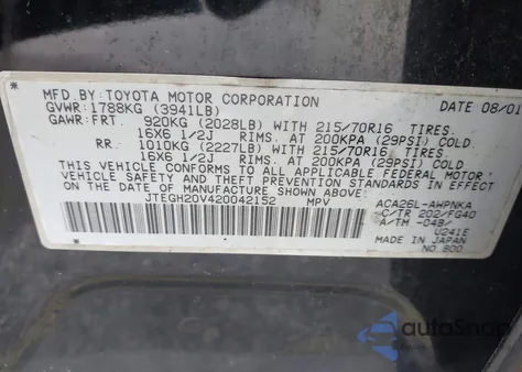 2002 Toyota Rav4 z USA, uszkodzony, nr VIN JTEGH20V420042152